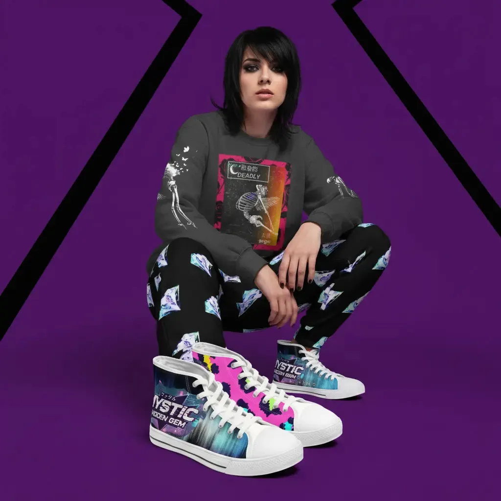 Neon Dark-Wave Canvas Sneakers US 5.5 / White sole-US 6 / White sole-US 7 / White sole-US 8 / White sole-US 9 / White sole-US 10 / White sole-US 11 / White sole-US 11.5 / White sole-US 12 / White sole-