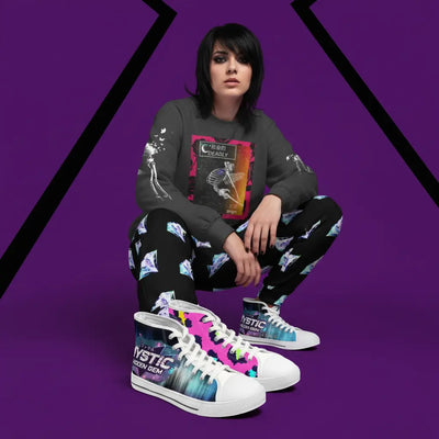 Neon Dark-Wave Canvas Sneakers US 5.5 / White sole-US 6 / White sole-US 7 / White sole-US 8 / White sole-US 9 / White sole-US 10 / White sole-US 11 / White sole-US 11.5 / White sole-US 12 / White sole-