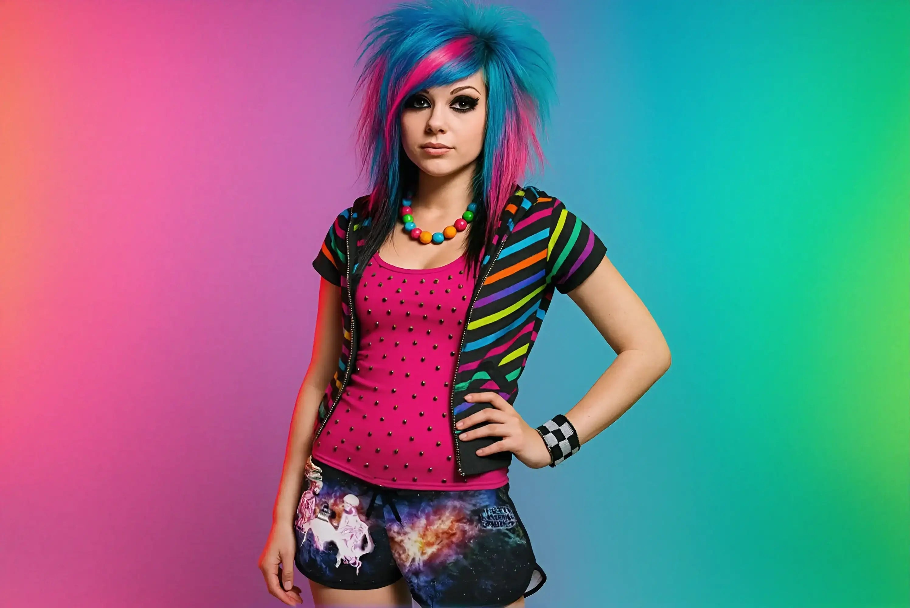 Galaxy Lost Love Skeletons Relaxed Shorts perfect gym wear colorful dark aesthetics 