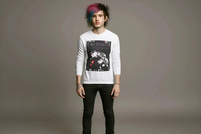 Skeleton Love Lost Mens Crewneck(Rare/Limit3d) White / S-White / M-White / L-White / XL-White / 2XL-White / 3XL-White / 4XL-