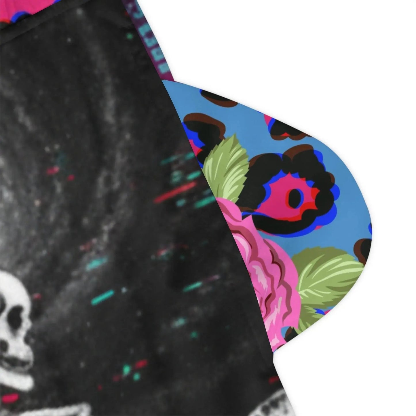 Skeleton Shorts - Love Lost Cyber Glitch L / Black drawstring and rib-