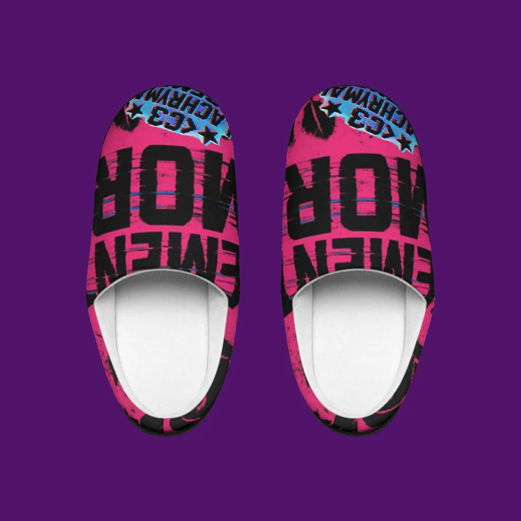 Unisex Memento Mori Slippers: Cozy Indoor Comfort for All US 7 - 8 / Black sole-