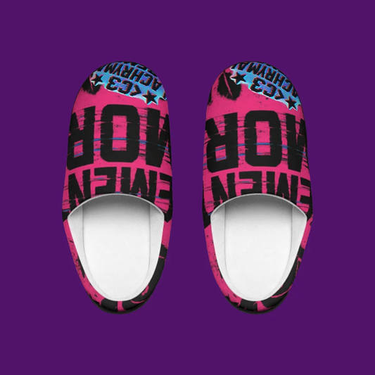 Unisex Memento Mori Slippers: Cozy Indoor Comfort for All US 7 - 8 / Black sole-