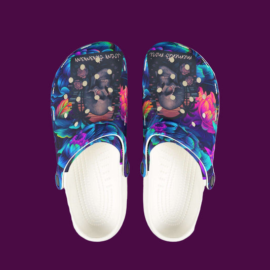 Vaporwave Memento Mori Skeleton Crocks Lachrymal Gems