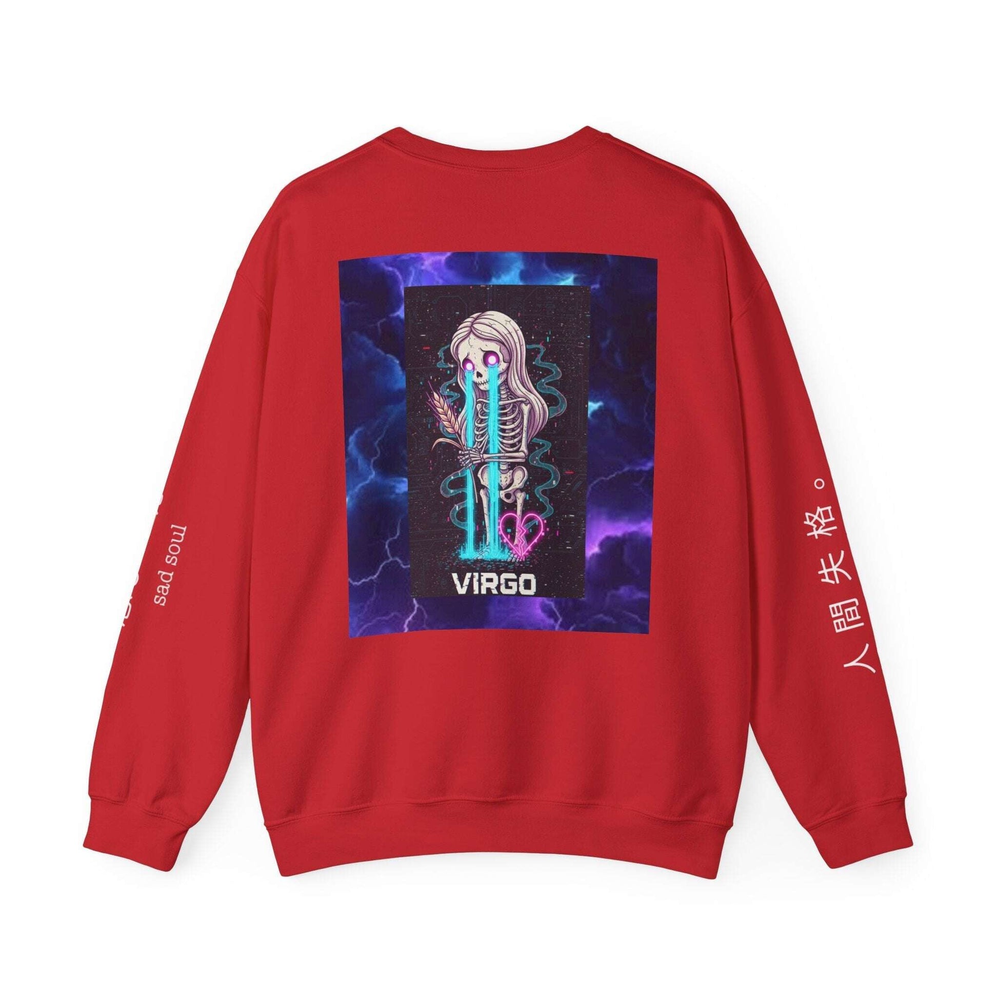 Virgo Sad Dark Zodiac Crewneck Sweatshirt — Lachrywave Aesthetic Printify