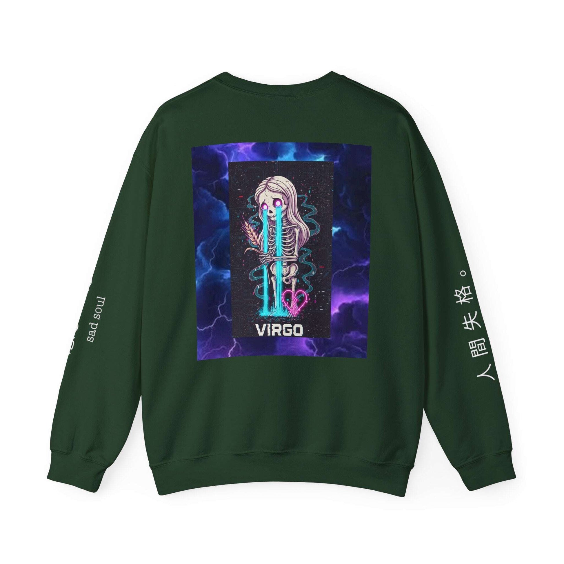 Virgo Sad Dark Zodiac Crewneck Sweatshirt — Lachrywave Aesthetic Printify