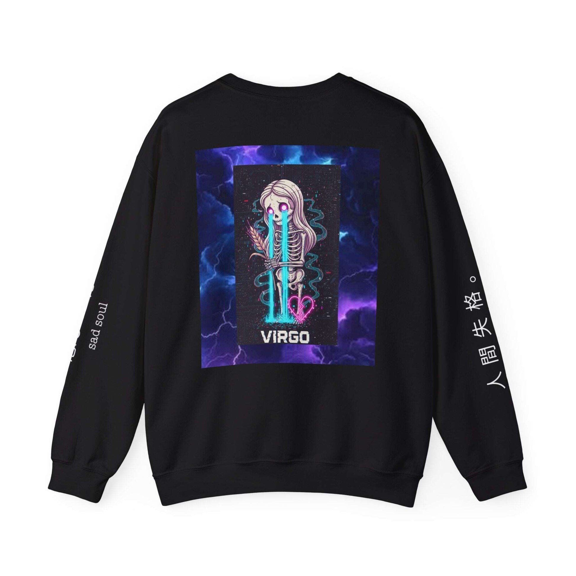 Virgo Sad Dark Zodiac Crewneck Sweatshirt — Lachrywave Aesthetic Printify