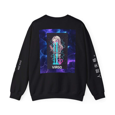 Virgo Sad Dark Zodiac Crewneck Sweatshirt — Lachrywave Aesthetic Printify