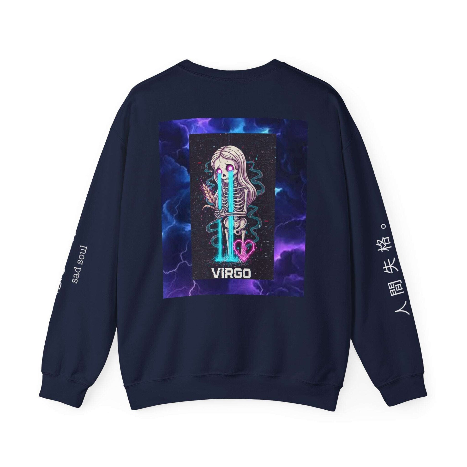 Virgo Sad Dark Zodiac Crewneck Sweatshirt — Lachrywave Aesthetic Printify